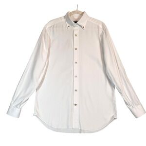 Sannino Napoli Julian's Flannel Shirt Soft Roll Collar Italian Mens M ML Fit